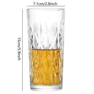 simpa 370ml Old-Fashion Highball Drinking Glasses, Set of 6