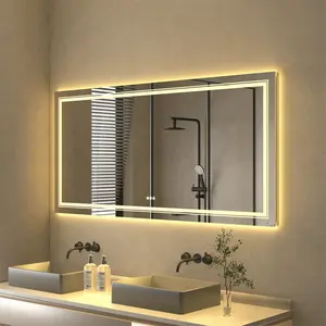 LED Illuminated Bathroom Mirror Fog Free Touch Sensor 50cm H X 100cm W