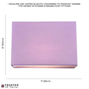 Contemporary and Stylish Soft Lilac Linen Fabric Rectangular Lamp Shade