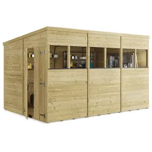 BillyOh Switch Tongue and Groove Pent Wooden Shed - 12x8 Windowed - 15mm Thickness