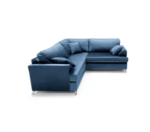 Ferguson Corner Sofa Dark Blue Velvet