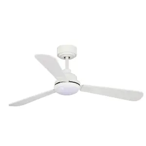 Luminosa Noe LED 3 Blade DC Ceiling Fan 3CCT 18W 1500Lm Reversible Blades Ash/White