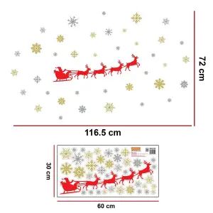 Christmas Santa Sleigh Wall Stickers Wall Art, DIY Art, Home Decorations, Decals