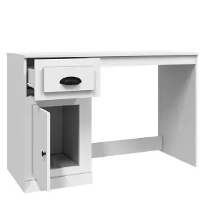 Berkfield Desk with Drawer White 115x50x75 cm Engineered Wood