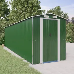 Berkfield Garden Shed Green 192x772x223 cm Galvanised Steel