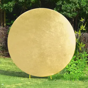 Round Polyester Spandex Arch Stand Backdrop Cover Garden Arbors Cover, Shiny Gold - 180cm