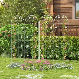 Costway 2 Pack 180 x 50cm Garden Trellis Metal Fencing Barrier Rustproof Plant Support