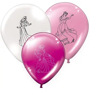 Disney Princess Latex Characters Balloons (Pack of 8) White/Pink (One Size)