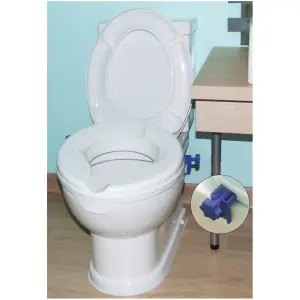 White Plastic Raised Toilet Seat - 4 Inch Height - Fits Most UK Toilet Bowls