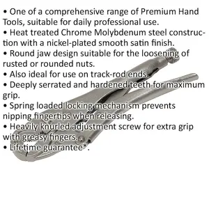 235mm Round Jaw Locking Pliers with 35mm Capacity - Durable Chrome Molybdenum Construction