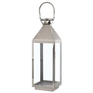 Beliani Modern Lantern BALI Metal Silver