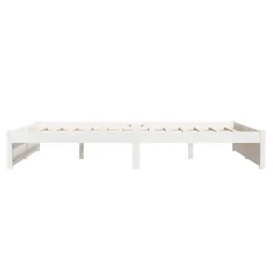 Berkfield Bed Frame White Solid Wood 150x200 cm King Size