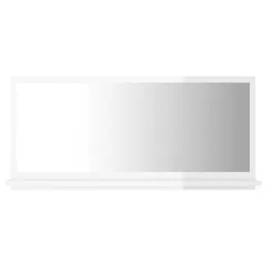 Dorlene Framed Wall Mounted Bathroom Mirror High Gloss White / 80 cm