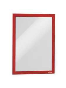 Durable DURAFRAME Self Adhesive Magnetic Signage Frame - 2 Pack - A4 Red