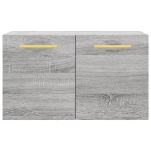 Berkfield Wall Cabinet Grey Sonoma 60x36.5x35 cm Engineered Wood