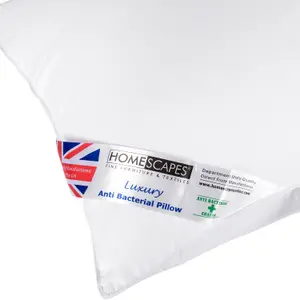 Homescapes Anti Bacterial Pillow Super Microfibre Extra Fill, 48 x 74 cm