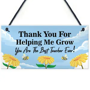 Red Ocean Teacher Thank You Plaque - Teacher Appreciation Gifts From Students - End of Term Present Leaving School Teacher Gifts