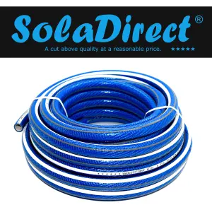 Garden Hose Pipe, 30 m / 98 ft Long, Premium Non-Kinking Reinforced 6 Layer Non-Toxic 1/2" Watering Irrigation Hosepipe (Blue)