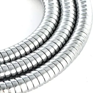 Chrome Shower Bath Hose Flexible Stainless Steel Replacement Pipe 1.2 Meter (1.2 Meter)