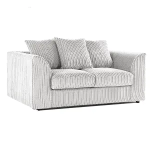 Luxor Jumbo Cord 2 + 1 + 1 Fabric 3 Piece Sofa Suite - Scatter Back Silver