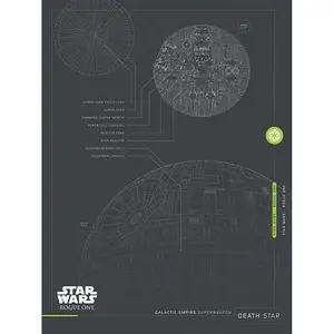 Star Wars: Rogue One Death Star Plans Canvas Print Black/White (60cm x 80cm)