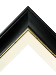 Scandi Black with Crackle Gold Frame with Ivory Mount for Image Size 40 x 30 CM