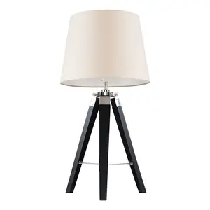 Bella Vista Wood Tripod Lamp Beige