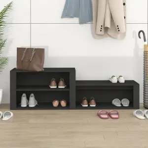 Berkfield Shoe Cabinet Black 150x35x45 cm Engineered Wood