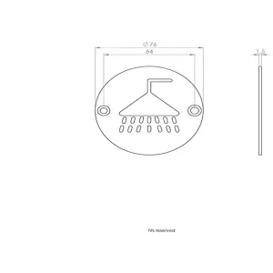 Bathroom Door Shower Symbol Sign 64mm Fixing Centres 76mm Dia Polished Steel