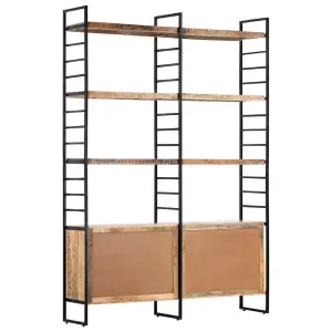 Berkfield 4-Tier Bookcase 124x30x180 cm Rough Mango Wood