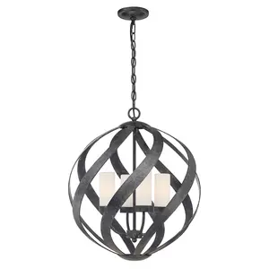 Luminosa Quoizel Blacksmith Spherical Pendant Ceiling Light Old Black, IP44