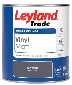 Leyland Trade Vinyl Matt Walls & Ceilings Emulsion Paint Silverado (PPG1172-6) 1L