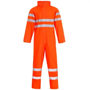 Hi-Vis stormflex PU coverall Breathable with Std tape Orange- M