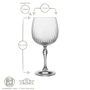 Bormioli Rocco - America '20s Gin and Tonic Glasses - 745ml - Clear - Pack of 6