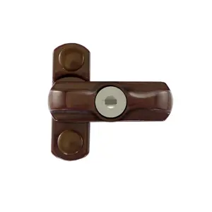 UAP Lockable Window Lock - Sash Jammer - Key Locking - Security Restrictor Lock - Brown