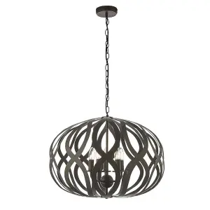 Luminosa Sirolo 5 Light Ceiling Pendant Antique Bronze Paint, E14