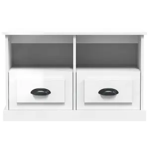 Berkfield TV Cabinet High Gloss White 80x35x50 cm Engineered Wood