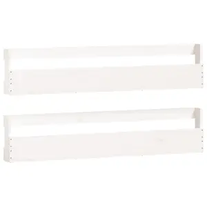 Berkfield Wall-mounted Shoe Racks 2 pcs White 110x9x23 cm Solid Wood Pine