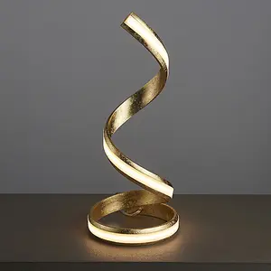 Luminosa Aria Integrated Led Table Lamp Gold Leaf, White Acrylic