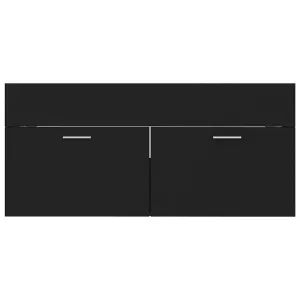 Berkfield Sink Cabinet Black 100x38.5x46 cm Engineered Wood