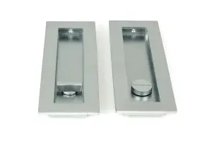 From The Anvil Satin Chrome 175mm Plain Rectangular Pull - Privacy Set