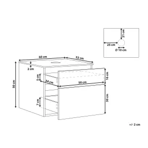 Bathroom Wall Mounted Cabinet 60 x 52 cm Light Wood BEXTI