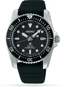 Seiko Prospex Solar Scuba Black Divers 200m Mens Watch SNE573P1 38.5mm - Seiko Prospex Watches