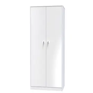 Taunton 2 Door Wardrobe in White Gloss (Ready Assembled)