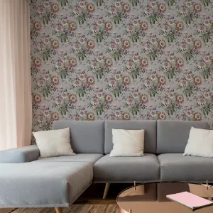 Boutique Martha Mauve Smooth Wallpaper Sample