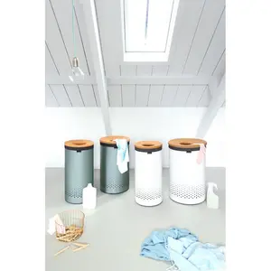 Brabantia Cork Lid Laundry Bin 35 Litre White