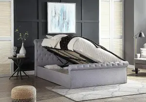 Small Double Side Lift Ottoman Bed Sleigh Storage Bed Frame