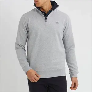 Crew Clothing Grey 1/2 Zip Sweatshirt - Size XL