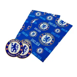 Chelsea FC Text Gift Wrap Blue (One Size)