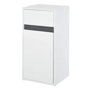 HOMCOM Modern Minimalistic Bathroom Storage Cabinet Drawer Cupboard Shelf White